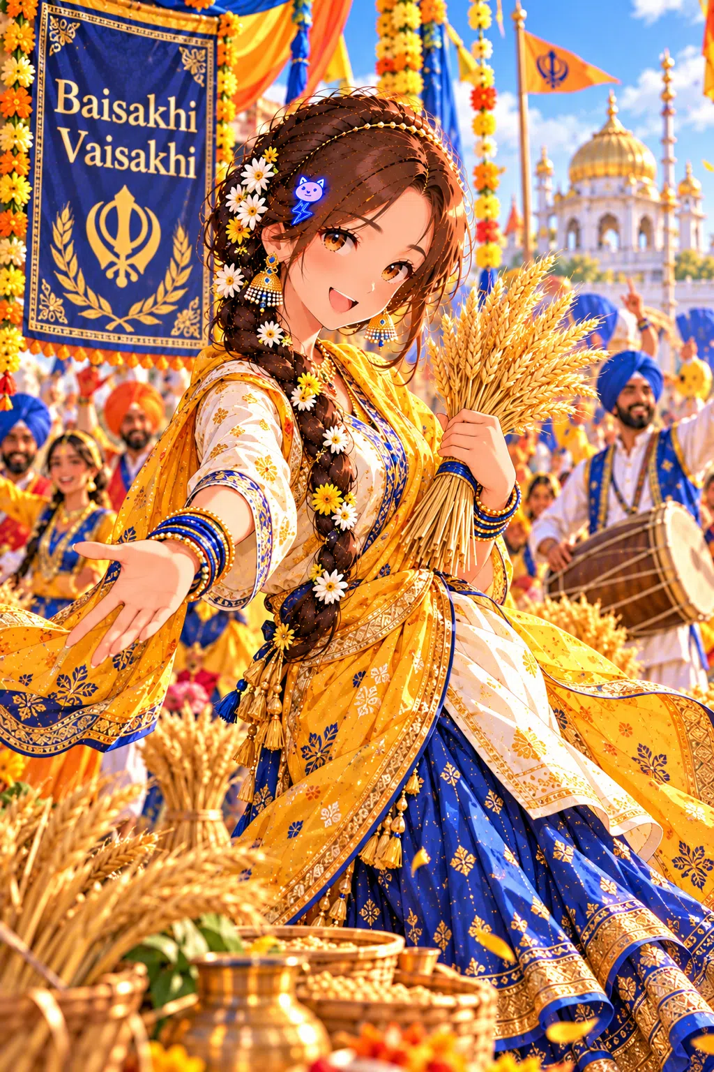Tiny dressed for Baisakhi (Vaisakhi)