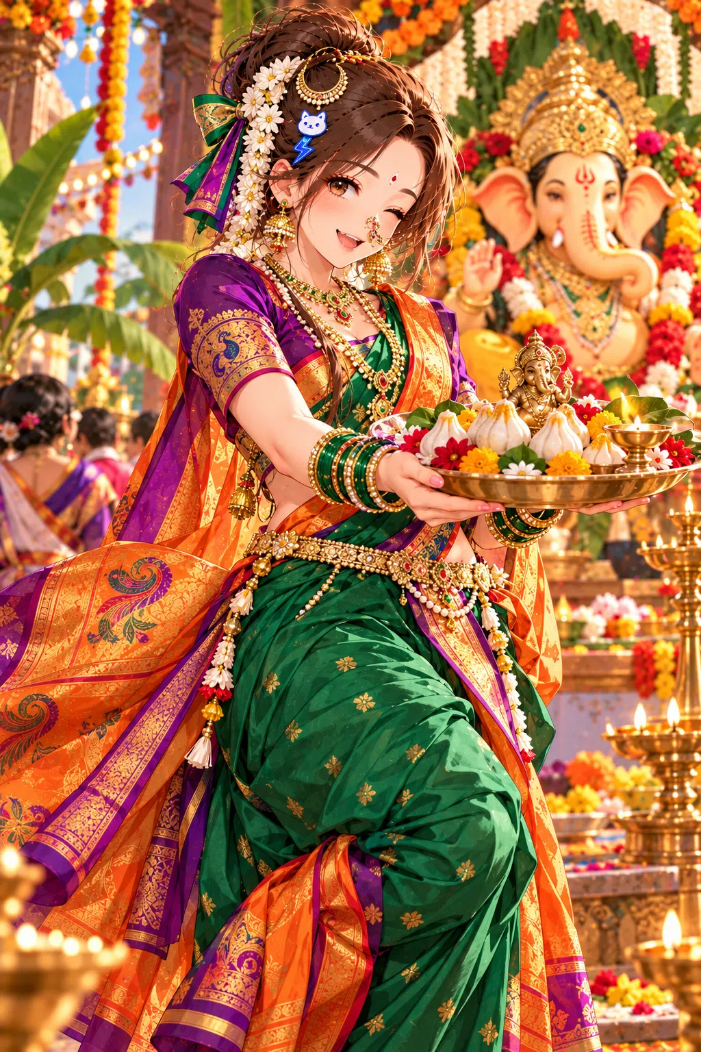 Tiny dressed for Ganesh Chaturthi
