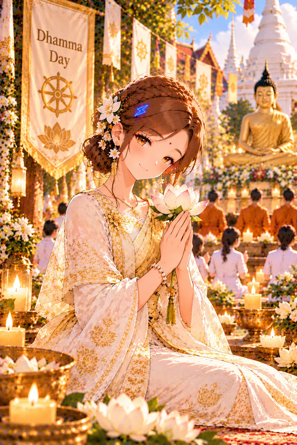 Tiny dressed for Dhamma Day (Dhamma Chakra Pravartan Day)