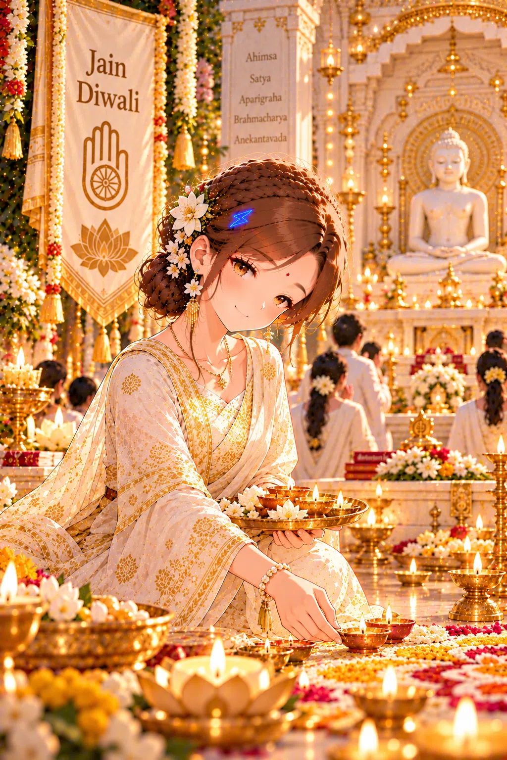 Tiny dressed for Jain Diwali