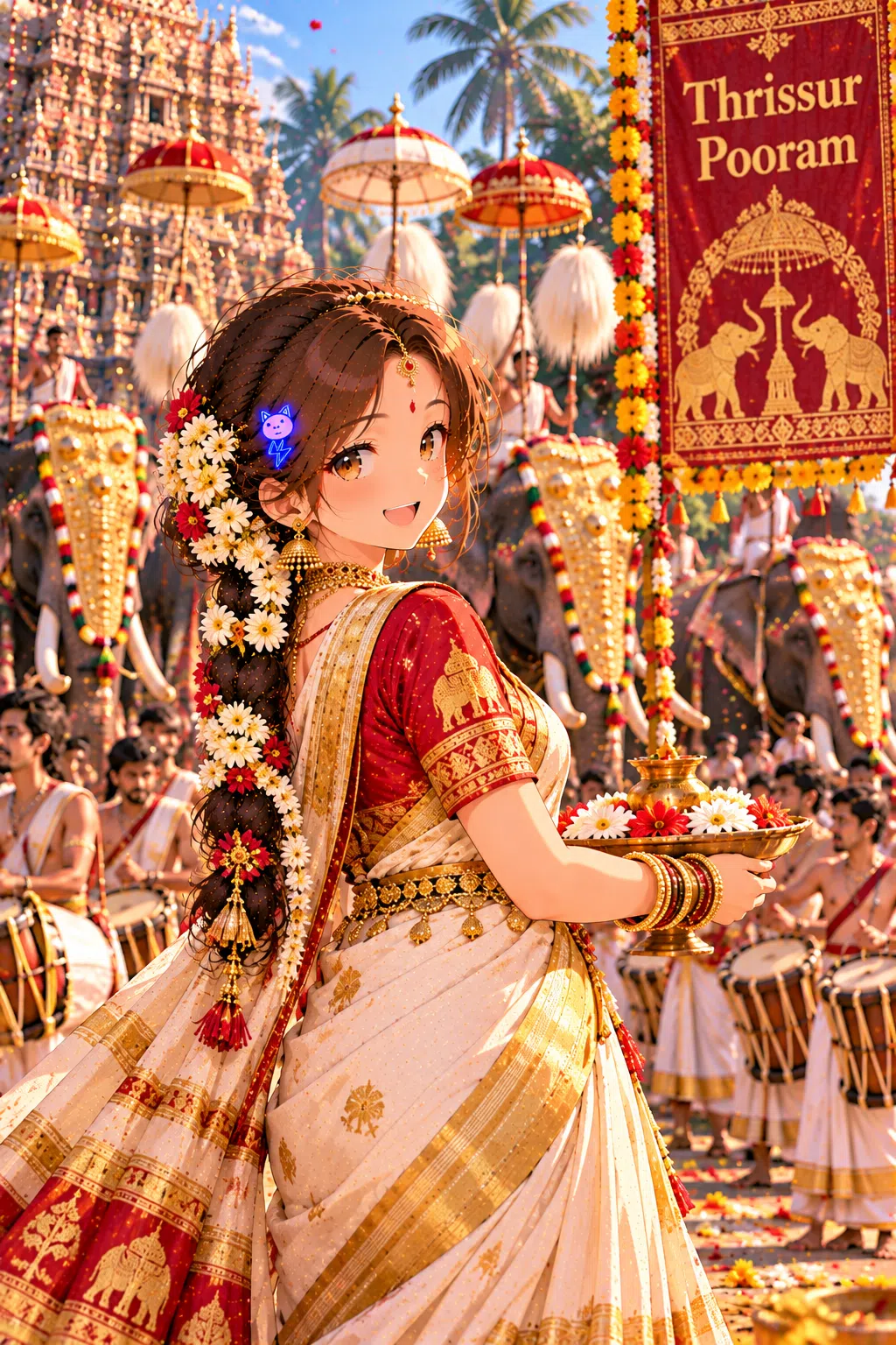 Tiny dressed for Thrissur Pooram