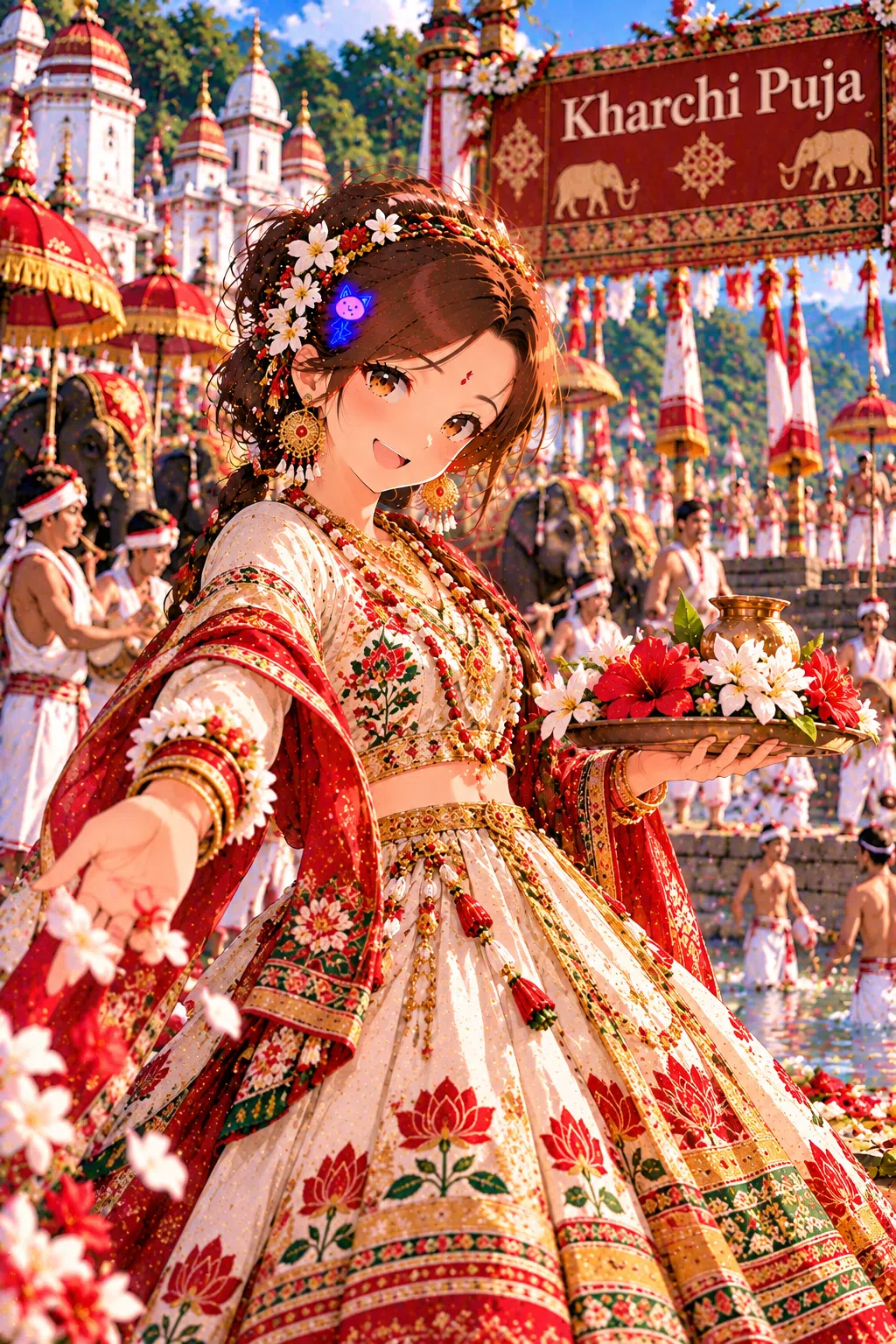 Tiny dressed for Kharchi Puja
