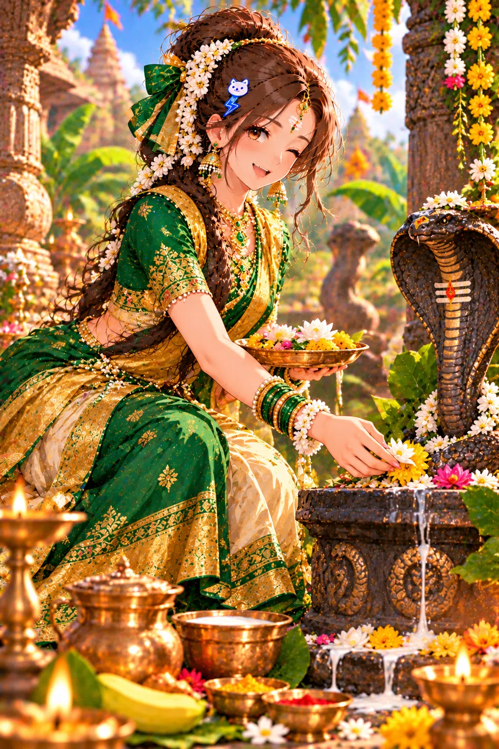 Tiny dressed for Nag Panchami